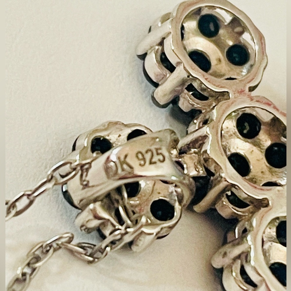 Sterling Silver and Black Spinel Cross Pendant Necklace - Picture 5 of 9